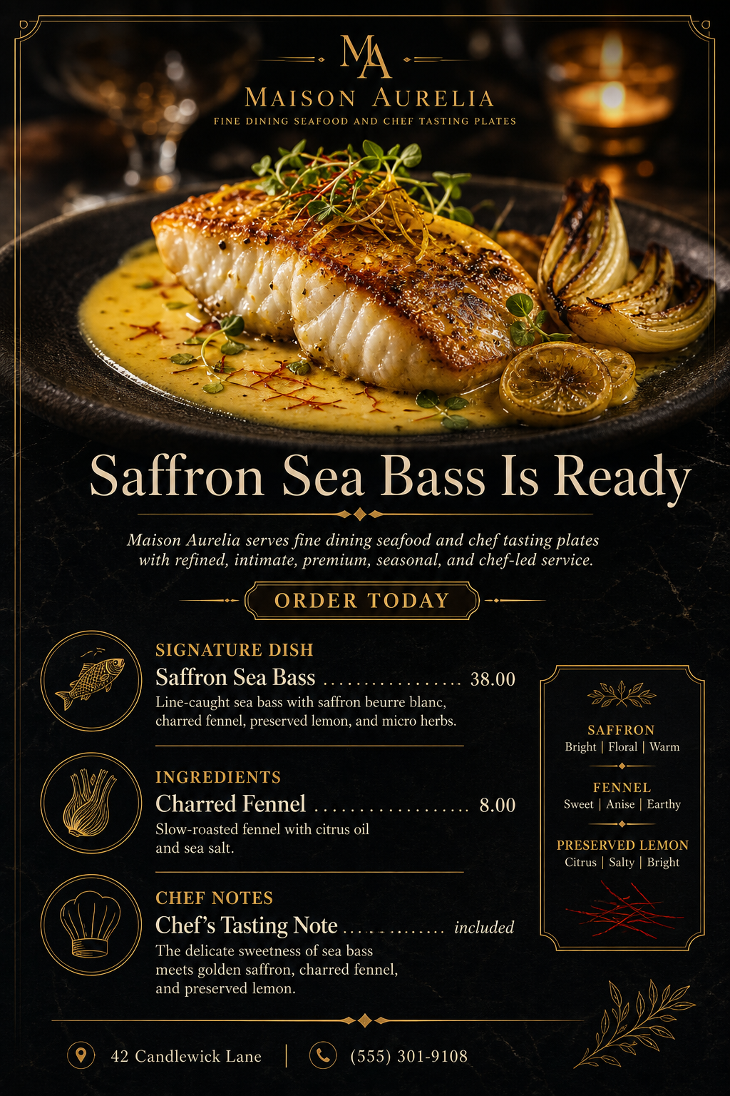 Luxury menu page